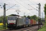 MRCE Dispolok/TXL ES 64 F4-280 am 9.5.13 mit einem Containerzug in Menden.