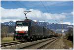 189 452 und 189 805 ziehen den ECCO RAIL Zug 48188 von Hegyeshalom nach Tarvis.
St.Margarethen 28.2.2013