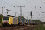 MRCE Dispolok/TXL ES 64 F4-009 am 13.7.13 mit einem umgeleiteten LKW-Walter KLV nach Wanne-Eickel in Ratingen-Lintorf.