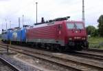 Am 29.05.2014 waren die 140 038-0 und die 145 023-6 und die 189 800-6 in Stendal abgestellt. 