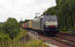 Im Auftrag von Metrans führte 189 453 am 03.07.14 einen Containerzug durch Moorburg in den Hamburger Hafen.