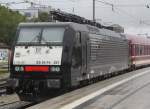 189 287-9 stand mit dem Fuballsonderzug von Mnchen Ost nach Darmstadt abgestellt in Mnchen Ost.31.08.2014 