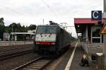 Nachschuss auf ES 64 F4-016 von DB Autozug am 20.06.2014 in Neu Isenburg, als sie nach Frankfurt als Tfzf fuhr.