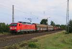 189 022-7 mit gemischtem Güterzug in Fahrtrichtung Verden(Aller).