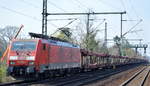 DB Cargo Deutschland AG mit  189 060-7  [NVR-Number: 91 80 6189 060-7 D-DB] PKW-Transportzug (leer) am 02.04.19 Dresden-Strehlen.
