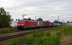 189 008 führte am 17.08.19 einen Containerzug durch Raguhn Richtung Dessau.