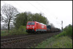 Railion 189066-4 erreicht hier am 17.04.2007 um 16.21 Uhr mit einem Güterzug in Richtung Osnabrück den Ortsrand von Hasbergen.