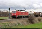 189 008-6 (Siemens ES64F4) passiert mit Kesselwagen das Einfahrvorsignal des Betriebsbahnhofs Holleben am Bü Ernst-Thälmann-Straße Richtung Angersdorf.