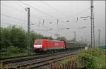 Es regnet ein bissel als 189 089 (9180 6 189 089-6 D-DB) den Rangierbahnhof Hagen-Vorhalle mit einem Güterzug zurück nach Kijfhoek  verlässt.