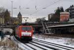 189 044-1 zieht ihren gemischten Güterzug richtung Köln durch Wuppertal Steinbeck.
