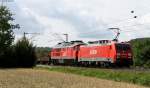 189 064-9 und 232 349-1 mit einem gemischten Güterzug bei Himmelstadt 23.6.11