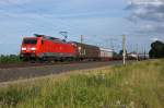 189 063-1 DB Schenker Rail Deutschland AG mit einem gemischtem Güterzug in Vietznitz und fuhr in Richtung Wittenberge weiter.