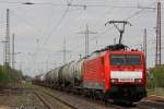 189 072  GZ1000  am 30.4.13 mit einem gemischten Güterzug in Ratingen-Lintorf.