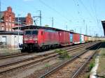 Am 03.05.2014 kam 189 011 mit einem Containerzug aus Richtung Magdeburg nach Stendal und fuhr weiter in Richtung Salzwedel.