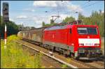 Und hinter mir wartet die S2 nach Bernau: DBSR 189 088-8 mit H-Wagen am 11.08.2014 durch Panketal-Zepernick. Gruß an den Tf!