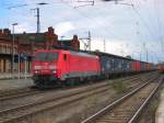 Am 16.08.2014 kam 189 009 mit einem Containerzug aus Richtung Magdeburg nach Stendal und fuhr weiter in Richtung Salzwedel.