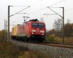 Am 14.11.2014 kam die 189 016-9 von der DB aus Richtung Wittenberge und fuhr weiter nach Stendal .