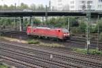 Am 12.08.2014 fuhr 189 007-8 als Lz durch den Bahnhof von Hamburg Wilhelmsburg gen Norden.
