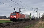 189 002 DB Cargo mit Klv bei Vöhrum am 22.03.2016.