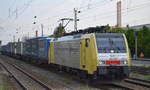 RTC - Rail Traction Company S.p.A., Bolzano [I]/Lokomotion mit  189 902   [NVR-Nummer: 91 80 6189 902-0 D-RTC] und Taschenwagenzug Richtung München Ost Rangierbahnhof am 11.08.20 Bf. München Heimeranplatz.