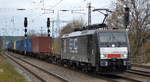 European Railway Carrier sp. z o.o., Wrocław [PL] mit der MRCE Dispo  ES 64 F4-803  [NVR-Nummer: 91 80 6189 803-0 D-DISPO] und Containerzug Richtung Polen am 28.11.20 Bhf. Saarmund. Viele Grüé an den Tf.!!!