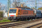 LOCON 502 Lok 189 821 bei Rangierarbeiten in Bergen auf Rügen.