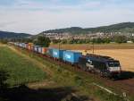 189 091 mit einem gemischtem Güterzug in Richtung Heidelberg.Am 31.07.10 in Großsachsen-Heddesheim.