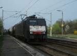 ES 64 F4-207 (189 207) von CTL Logistics durchfährt am 11.04.11 mit einem Kesselzug L-Rückmarsdorf Richtung Großkorbetha.