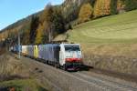 189 914 + 189 90x mit einem KLV von Hamburg nach Verona am 03.11.2011 unterwegs bei Wolf am Brenner.