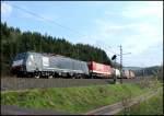 189 923 von TX Logistik mit Güterzug am 18.04.13 bei Hermannspiegel  