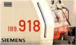 Detailaufnahme von 189 918 von Lokomotion im Bahnhof Kufstein ist Österreich am 13.