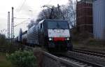 Nach dem der aus Venlo kommende RE 13 Zug Dülken erreicht hat, kann die MRCE   189 102 entlich ihren Weg fortsetzen und in den eingleisigen Abschnitt zwischen Dülken und Kaldenkirchen