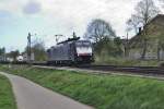 ES64F4 - 990 / E189 090 MRCE Dispolok , mit einem Containerzug nach Aachen, am 15.4.2014 bei Km 21,8 Rimburg, auf der KBS 485