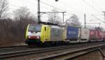 Am 15.02.2015 kam die 189 202 mit der zuck Nummer (42334) von der ERS Railways ( MRCE dispolok ) aus Richtung Magdeburg nach Niederndodeleben und fuhr weiter in Richtung Braunschweig .