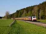 Die 189 901 mit einem umgeleiteten Autozug am 07.05.2016 unterwegs bei Fellach.