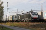 MRCE 189-805 MEG mit einem Containerzug in Dedensen Gümmer, am 30.09.2016.