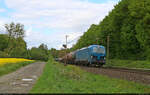 Von einem Gleisbogen in den anderen: 192 082-6 (Siemens Smartron) zieht Kesselwagen am km 231,8 bei Friedland(Han) Richtung Eichenberg.