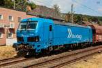 192 056 RheinCargo mit Erzzug in Oberwinter, Juli 2026.