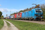 Smartron 192 010 ex blaues wunder mit LKW Aufliefern am 24.10.26 bei Eglharting.
