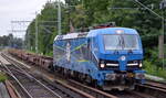 Eisenbahngesellschaft Potsdam mbH, Potsdam [D] mit  192 101  [NVR-Nummer: 91 80 6192 101-4 D-EGP] und einem fast leeren Containerzug aus Sassnitz (Mukran) am 19.08.21 Berlin Buch.