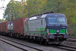 ELL 193 727 im Einsatz für RTB Cargo kalt mitgeführt hinter einem Containerzug am Abzweig Duisburg Lohtarstraße 26.10.2019