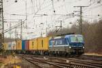 193 791 RTB Cargo mit Containerzug in Köln Gremberg, Februar 2025.