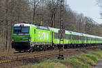 ELL 193 436 in Diensten von Flixtrain am BÜ km 107,56 Deininghauser Weg in Castrop-Rauxel 3.4.2025