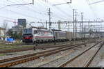 SBB - Loks 91 80 6 193 453 + 186 998 vor Güterzug unterwegs in Pratteln am 21.03.2025