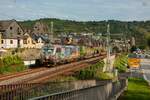 TXL 193 282 ELLOREAN mit Containerzug in Oberwesel, August 2025.