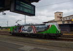 Endstation Plauen? Nein, der Stille Nacht Vectron von SETG 193 219 rangiert an einen Ganzzug. Aufgenommen am 12.07.2018