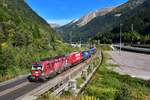 193 555 mit TEC 43105 am 12.10.2019 bei Brennerbad.