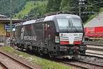 Portrait von MRCE/MIR X4 E-642 (193 642-6)  MERCITALIA RAIL  am Mittag des 05.07.2018, als diese auf einem Abstellgleis im Bahnhof von Brennero abgestellt stand und auf ihren nächsten Einsatz