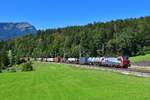 193 466 mit einem KLV an 04.09.2020 bei Goldau.