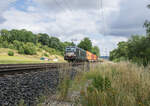 X4 E-873 mit einem Containerzug / Unterhaun / 06.07.2022